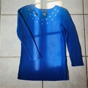 Blue Embellished Women's Top